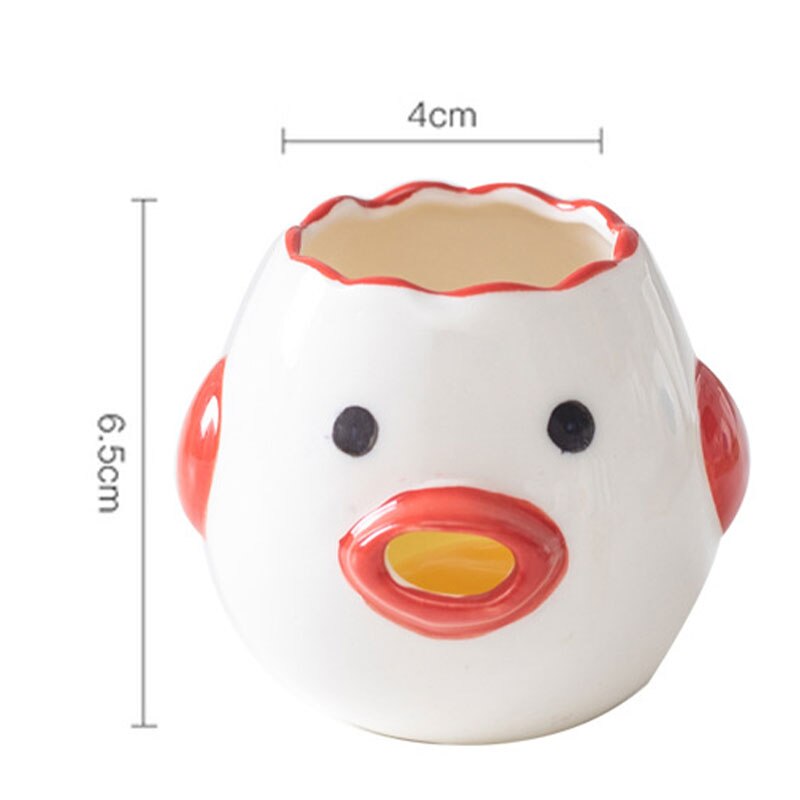 Kitchen Accessories Cute Chicken Ceramic Egg White Separator Egg Yolk Protein Separator: Red
