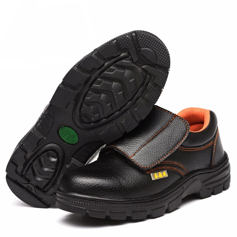 Vinterstøvler til mænd med lav top, skridsikker anti-smashende sikkerhedssko med velcro velcro varmestøvler zapatos de hombre  d1420