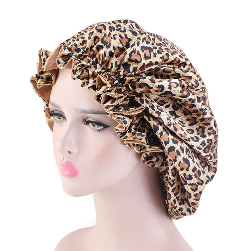 Large Satin Linned Bonnet Sleep Caps Double-sided Reversible Bonnet Hat Silky Night Sleep Cover Cap Ladies Hair Styling Tool: Type 2