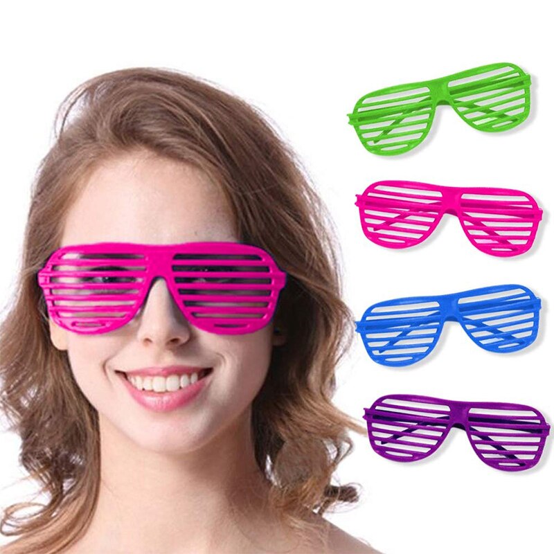 80s Neon Plastic Shutter Shades Glasses Shades Sunglasses Eyewear Kids Party Favors Wedding Dance Accessory/Cosplay Costume