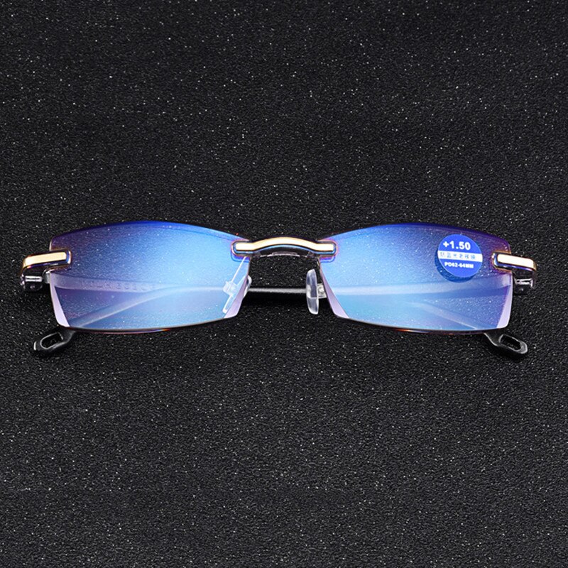 iboode Ultralight Rimless Reading Glasses Women Men Clear Lens Anti Blue Ray Computer Goggle Presbyopia Reader Eyeglasses