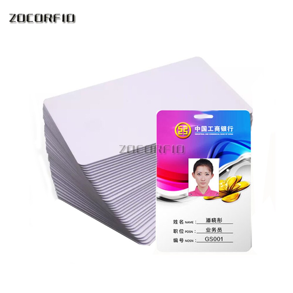 100pcs/lot Premium Blank PVC Cards for ID Badge Printers Graphic White Plastic CR80 for Fargo Magicard Printers