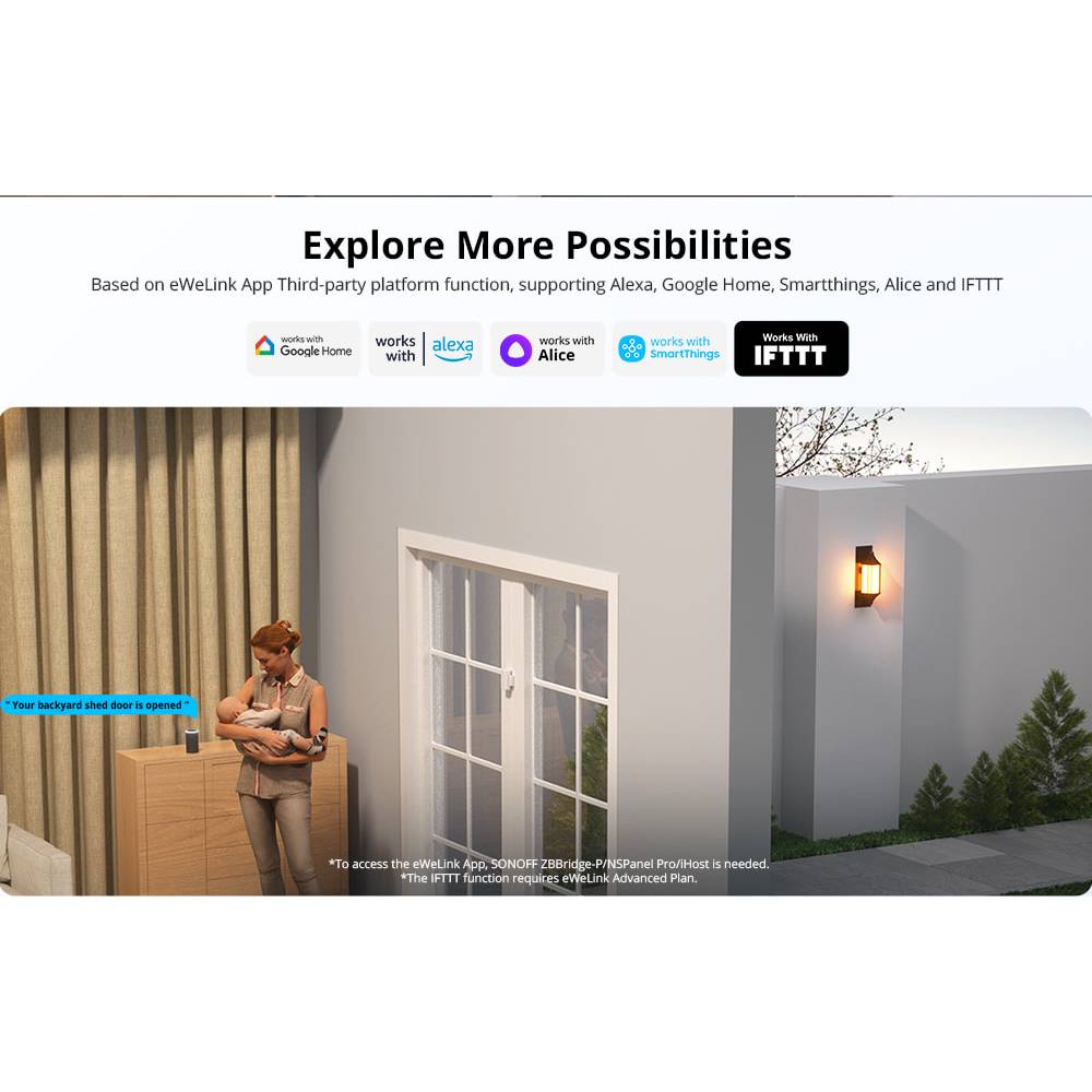 Sonoff Zigbee Window/door Sensor SNZB-04P Door Contact Magnet Sensor Work With Ewelink ZBBridge Alexa Zigbee2mqtt Home Assistant