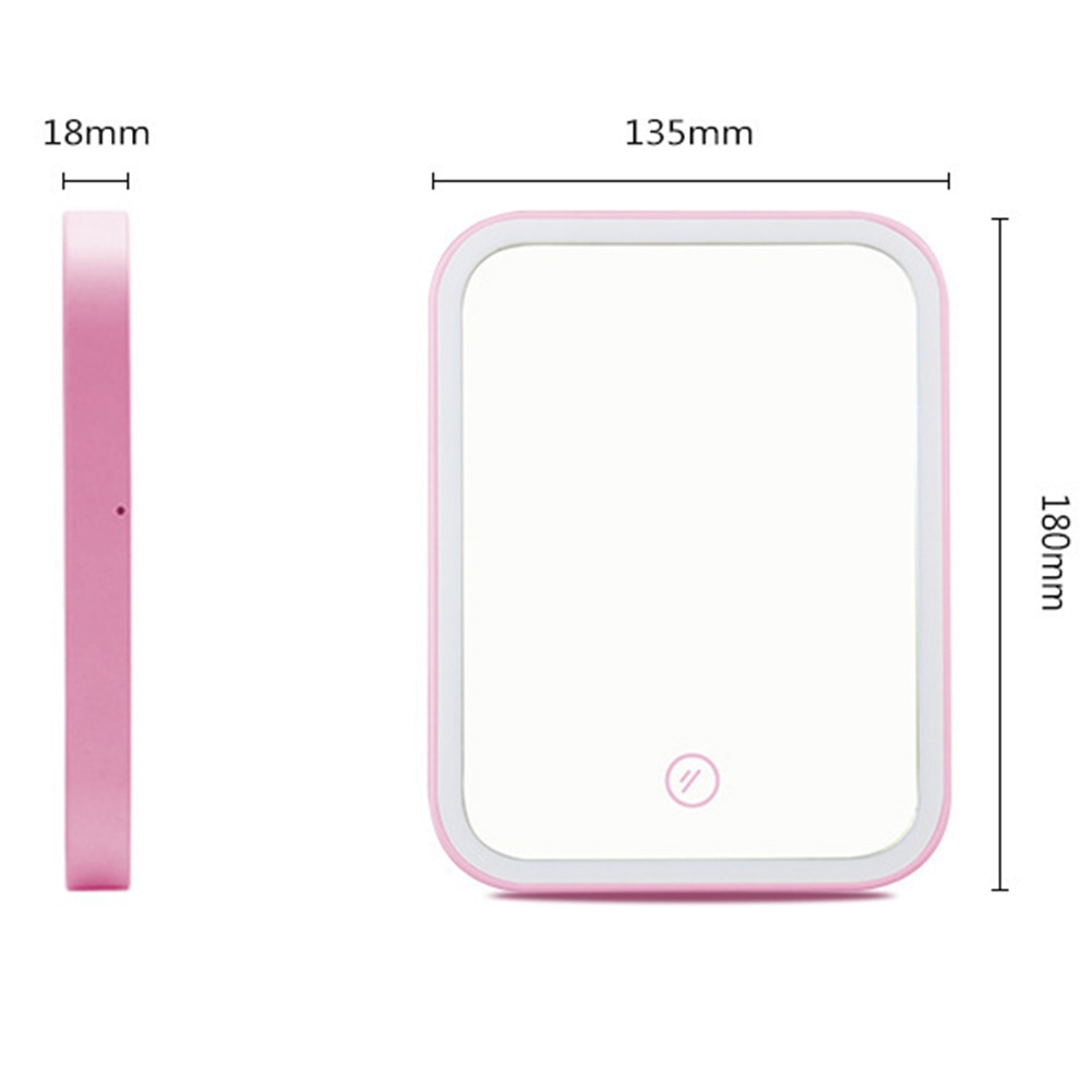 Espejo portátil para maquillaje, luz LED Natural, ángulo de recambio USB, Control táctil ajustable, luces regulables de brillo
