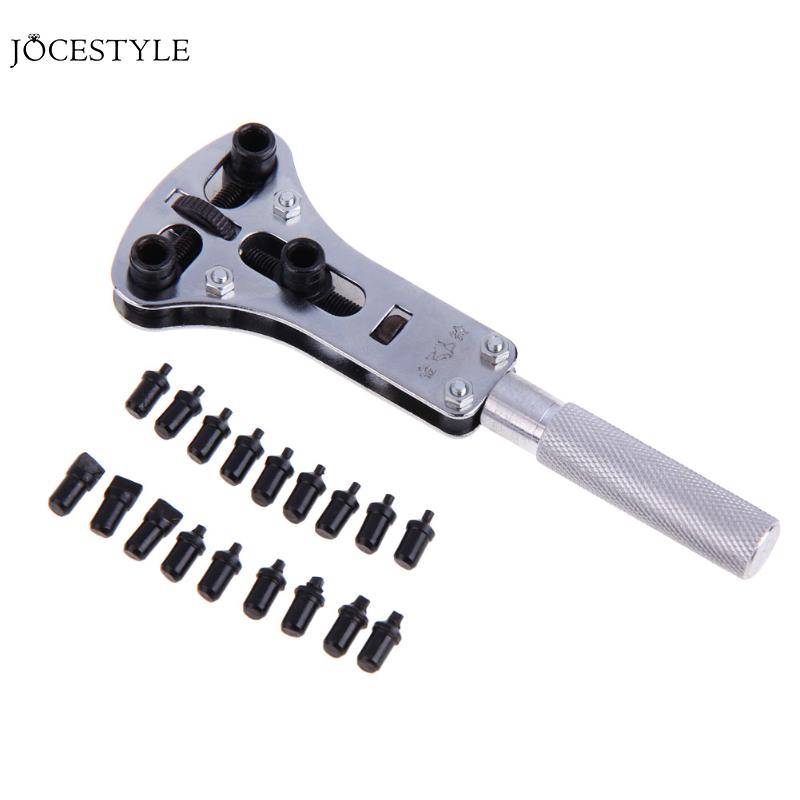 Adjustable Clock Watch Back Case Cover Opener Tools Set Watch Case Opener Repair Tool Kit with 18pcs Pins Clock Wrench Tool
