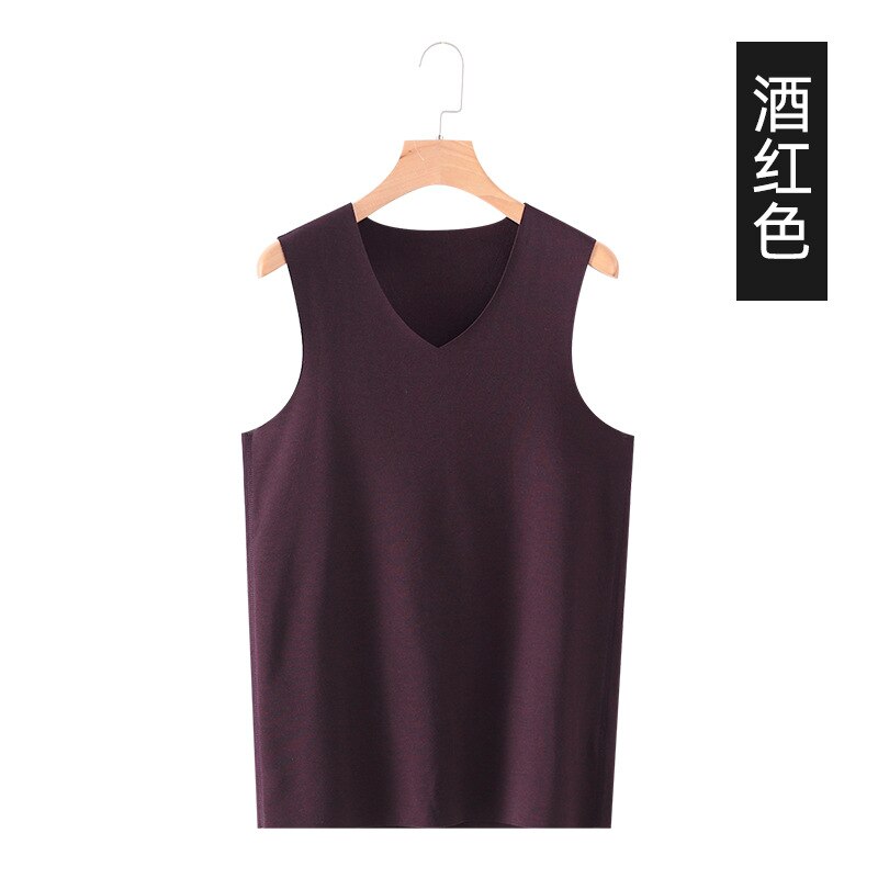 Men Autumn Winter Sleep Tops Male Leisure Loose Casual Thick Warm T-shirt Home Clothes Soft Comfortable Lounge Nightwear: wine red / XXL