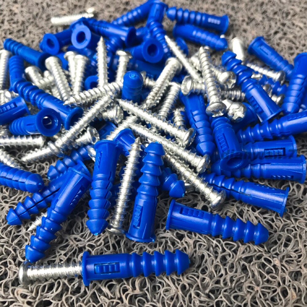 Plastexpansionsrör väggpluggar plastexpansion med skruvsats 6.4 x 30mm 50 st.