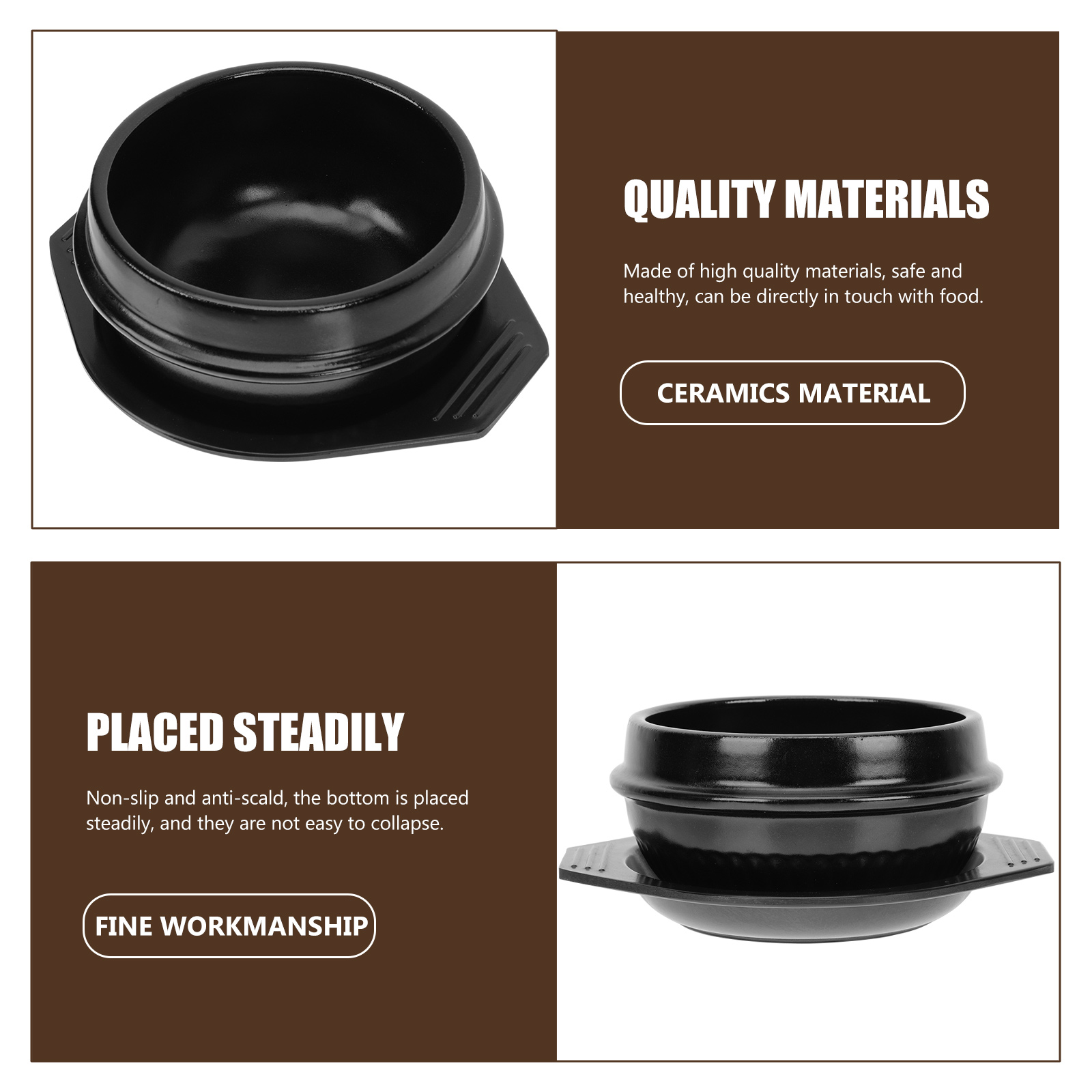 Korean Casserole Pot Soup Pot with Tray Steamed Braised Chicken Rice Heat Resistant Pot Claypot Rice Gas Claypot Cooking Tools
