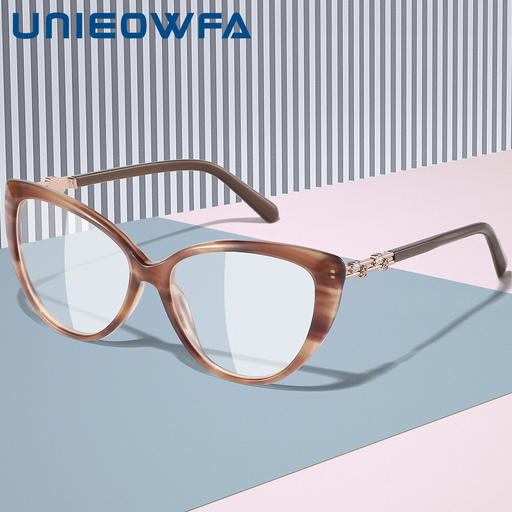 Cat Eye Prescription Glasses Frame Women Italy Acetate Myopia Eyeglasses Frame Female Brand Optical Spectacles Frame Ladies