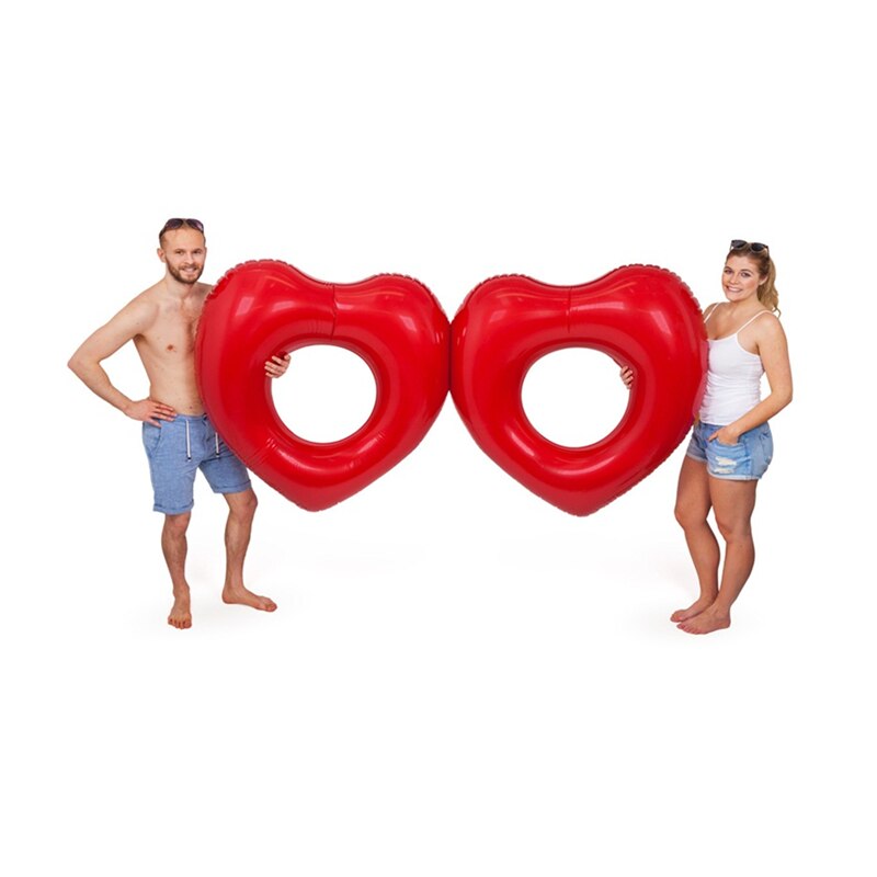 150cm lato nadmuchiwane serce kształt basen kąpielowy pływa tratwa dmuchane materace pływanie zabawa sportowy wodne zabawki plażbyć winnym dla dorosłych