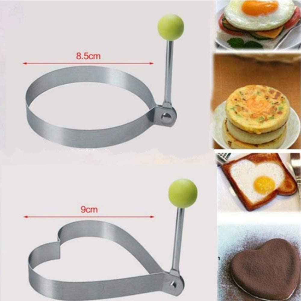 4pcs/Set Egg Mould Fried Egg Rings for Frying Poached Egg Maker Star/Heart/Round/Flower Shaper Kitchen Egg Tool