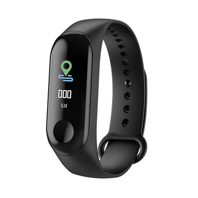 montre intelligente étanche Fitness Bracelet pression artérielle moniteur de fréquence cardiaque bande Bluetooth pousser pour IOS Android téléphone: Black