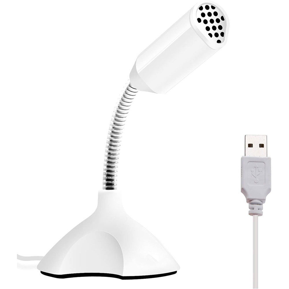 Hemstudio justerbar usb stationär mikrofon för pc mac book macbook bärbar datortillbehör: Vit