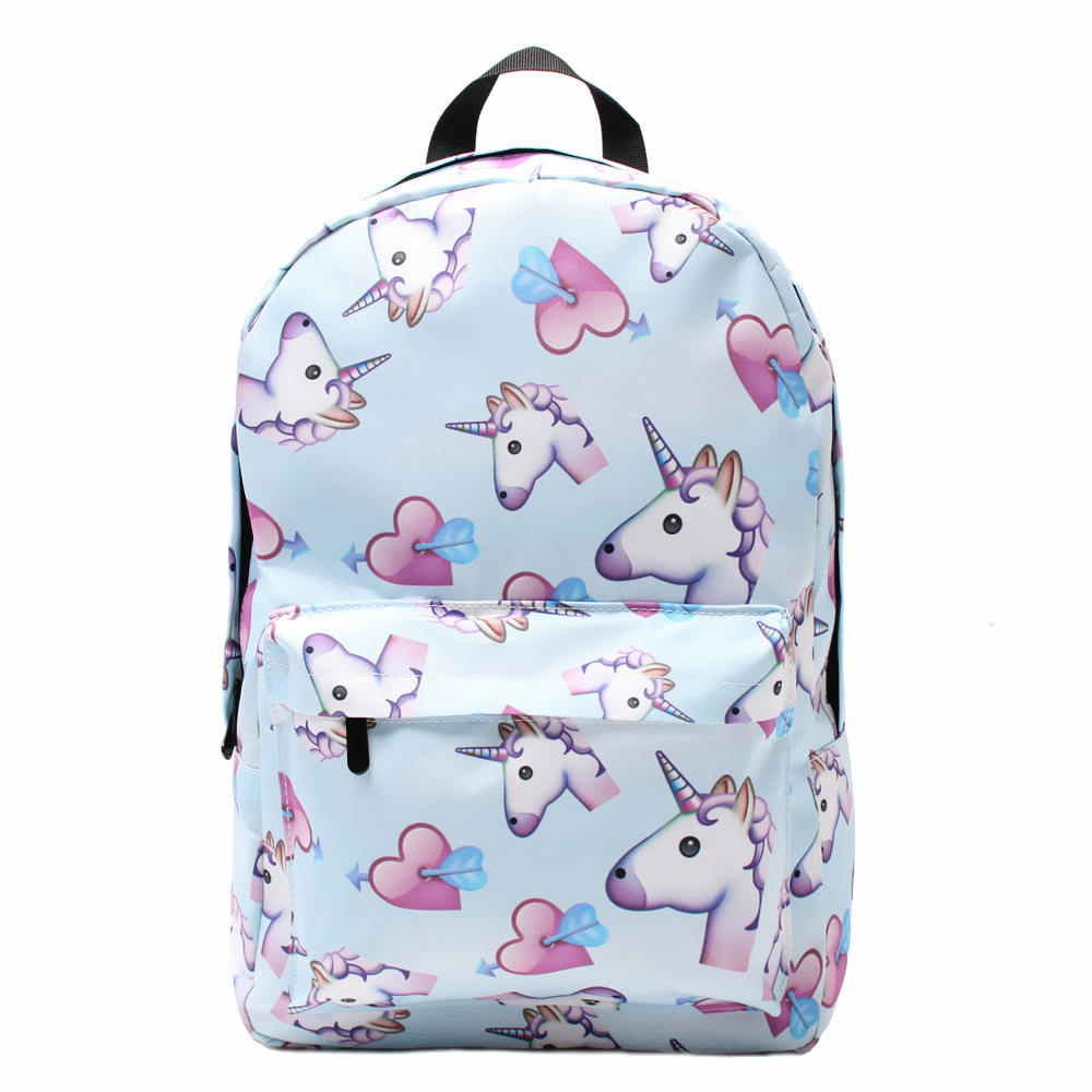 Deanfun 3 pièces/ensemble sac à dos licorne impression mignon épaule cordon cartables filles