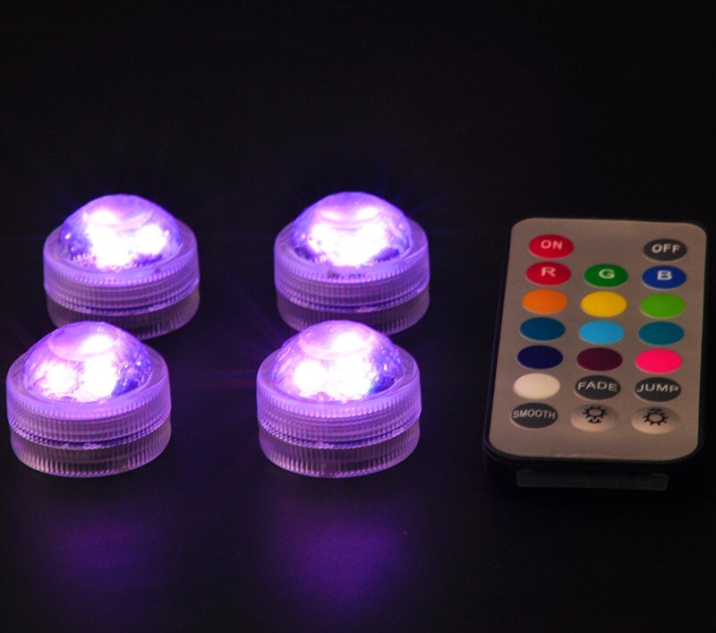 4*Popular Waterproof 2032 battery Single Mini Led Submersible Lights For Crystal Vases Centerpiece LED party Decoration