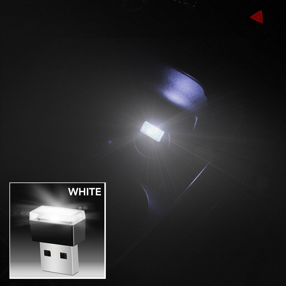 LED luz interior de Ambiente de coche accesorios etiqueta para Hyundai IX35 Solaris acento I30 Tucson Elantra Santa Fe Getz I20 Sonat: Blanco
