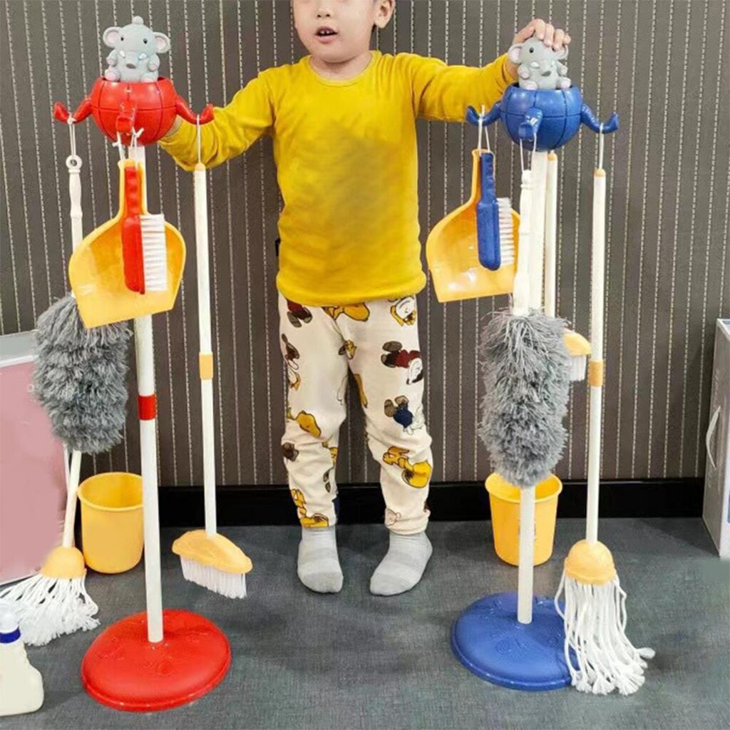 Detachable Kid Play Pretend Play Housekeeping Cleaning Set Pretend Play Household Cleaning Tools for Toddlers Girls & Boys