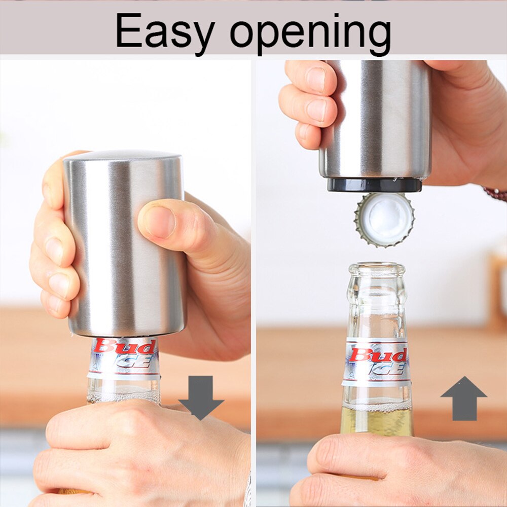 Automatische Flesopener Rvs Opener Bier Soda Cap Wijn Drinken Flesopener Set Keuken Accessoires Tool Gadgets