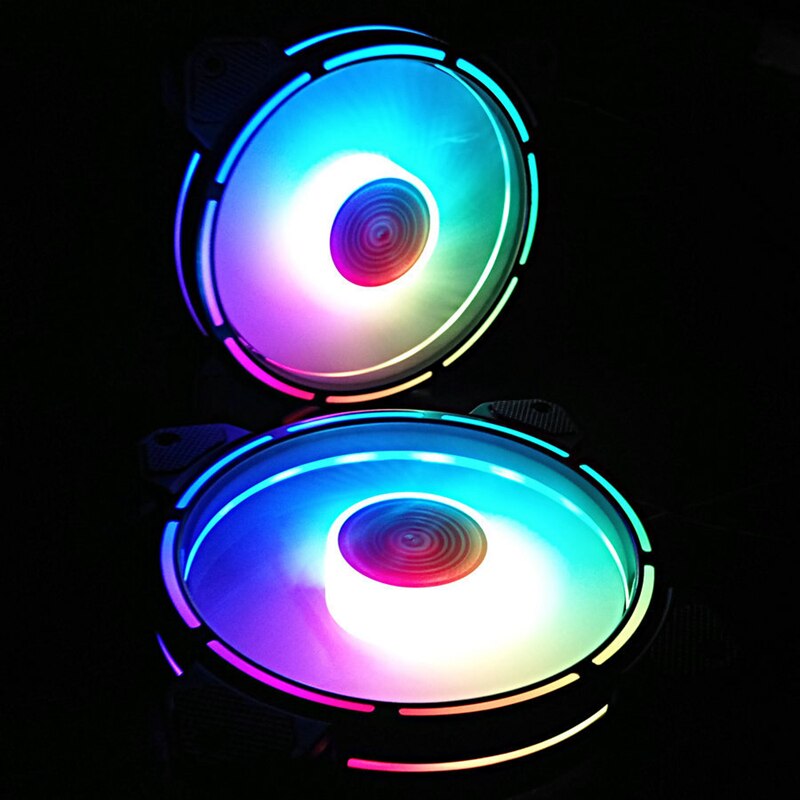 COOLMOON F-GL2 Computer Case PC Cooling Fan RGB Adjust 120mm Quiet + IR Remote Computer Cooler RGB CPU Case Fan Three in One