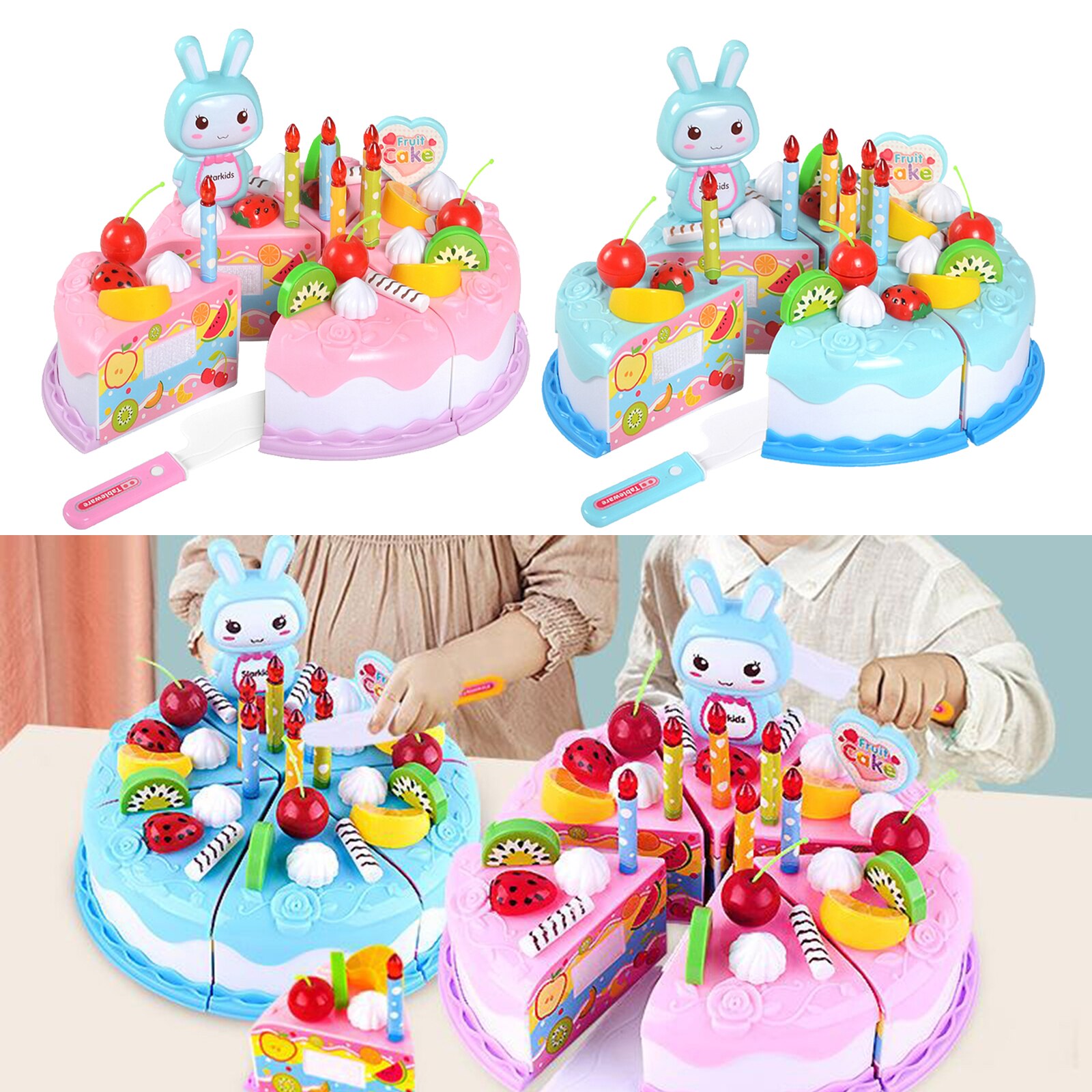 Peuter Kids Verjaardagstaart Speelgoed Met Verschillende Toppers En Kaarsen Pretend Play