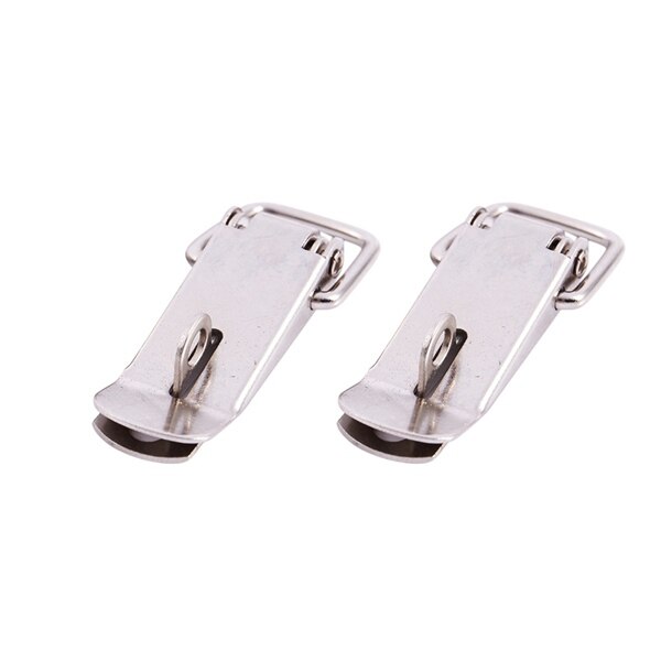 2x Case Chest Spring Loaded Draw Lock stainless steel Toggle Latch Hasp Silver