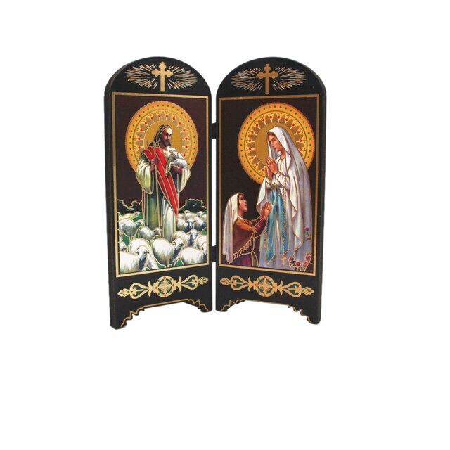 Orthodoxe Pictogrammen Jezus Christus Katholieke Virgin Mary Hout Iconostasis Kerk Gebruiksvoorwerpen Chrimstas Religieuze Relikwieën Ambachten: Donkergroen