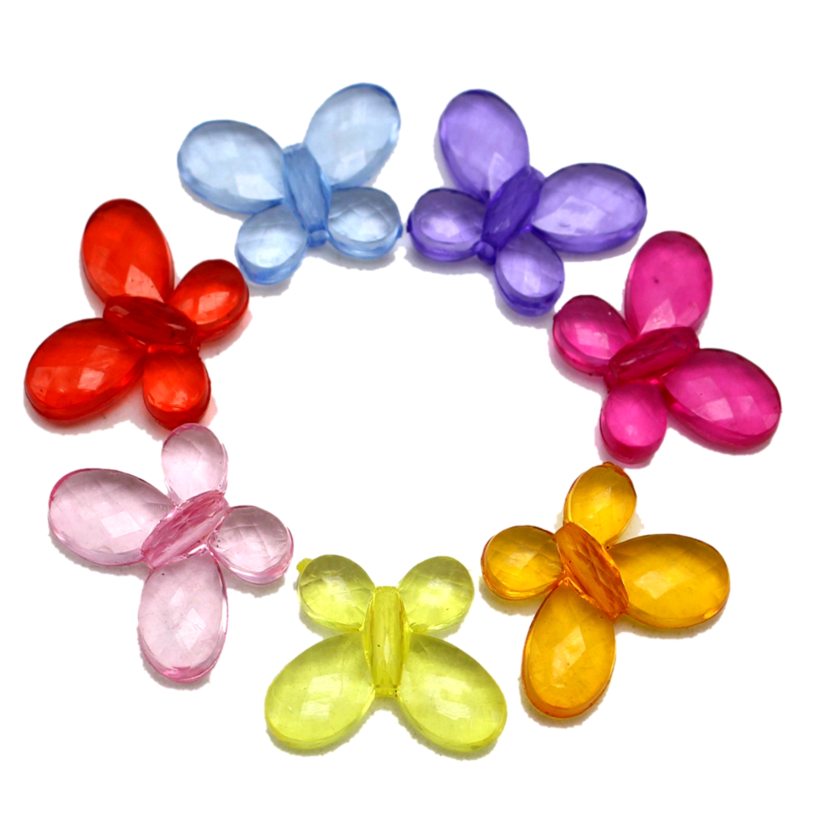 Craft Diy Gemengde Kleur Transparant Acryl Charm Kralen Diverse Vlinder Vorm
