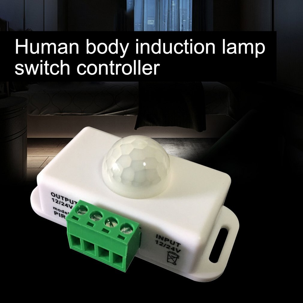 Dc 12V-24V Body Infrarood Pir Motion Sensor Schakelaar Strip Automatische Infrarood Pir Motion Sensor Tijdschakelaar Hoge stabiele