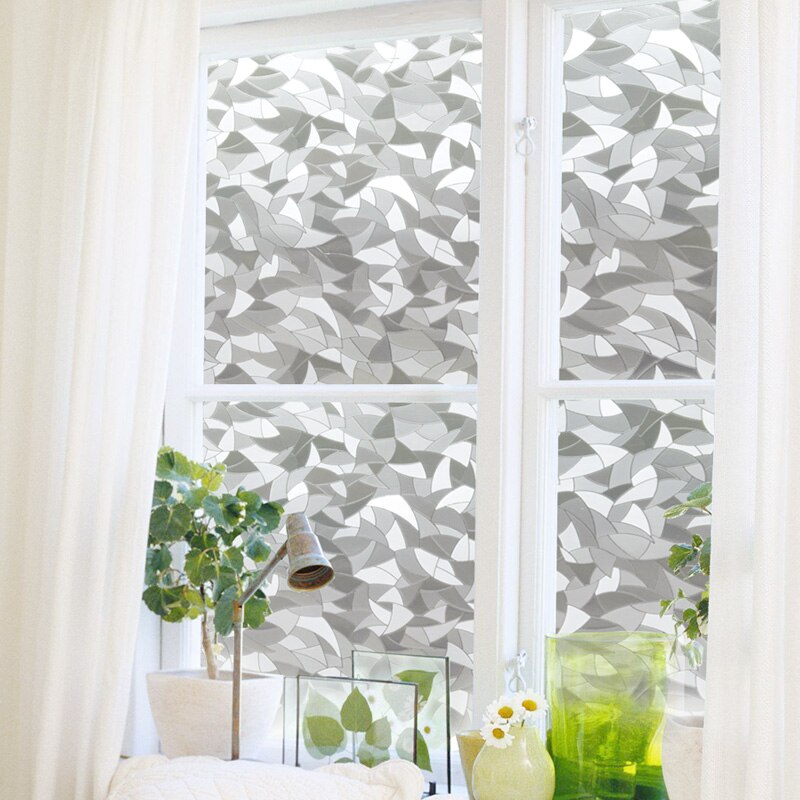 Nuelife window glass sticker bathroom opaque toilet anti-privacy frosted glass film sliding door window flower PVC sticker