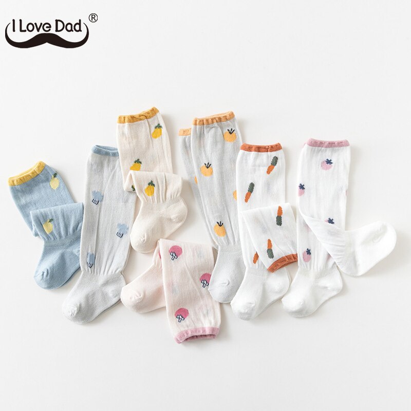 Cartoon Obst Druck Baby Socken Sommer Dünne Mesh Atmungsaktive Baby Mädchen Knie Hohe Socken Infant Kleinkind Lange Rohr Baby Socke sokken