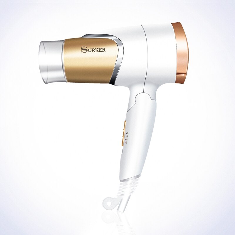 Surker-secador de pelo de anión, plegable, 1600W, herramientas de secado de cabello rápido, 3 archivos, Mini secador de pelo, suszarka do wlosow SK-3909: EU