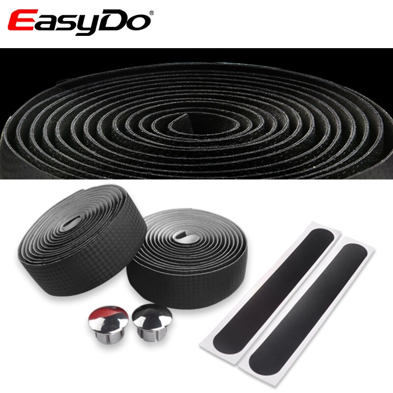 EasyDo Road Bike Handlebar Tape Carbon Fiber Textured Anti-vibration Wrap Bike Bar Tape Bicycle Accessories ED1946