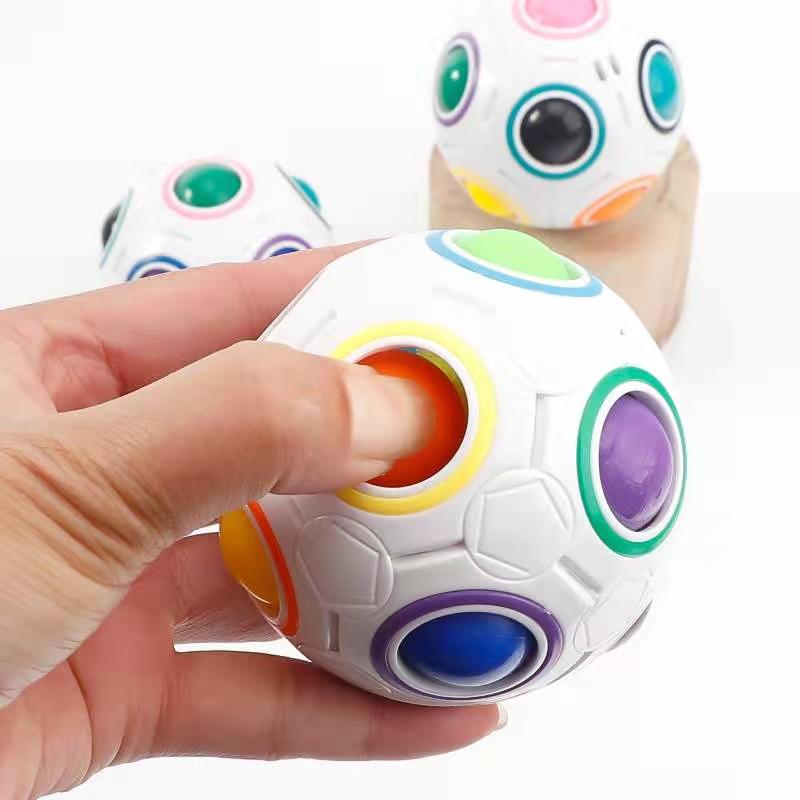 Rainbow Ball Cube Speed Puzzle Magic Ball Kids Educational Learning Funny Toys for Children Adult Stress Reliever