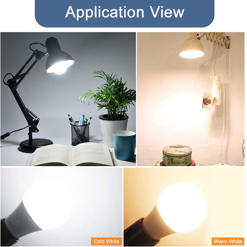 GU24 LED Light Bulb 5000K Daylight 9W A19 Shape GU24 LED Bulbs Twist and Lock GU24 Pin Base Non-Dimmable Replace 13W CFL Light