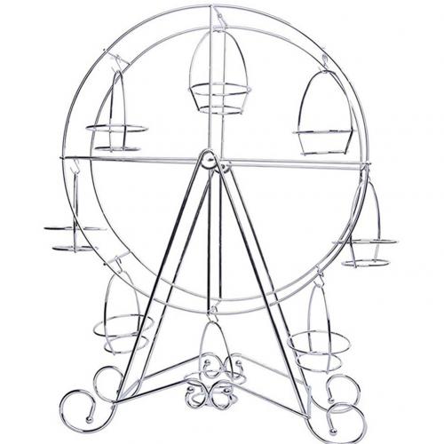 Soporte metálico para Magdalenas con forma de noria, soporte de exhibición para tartas y fiestas de cumpleaños y bodas: Silver