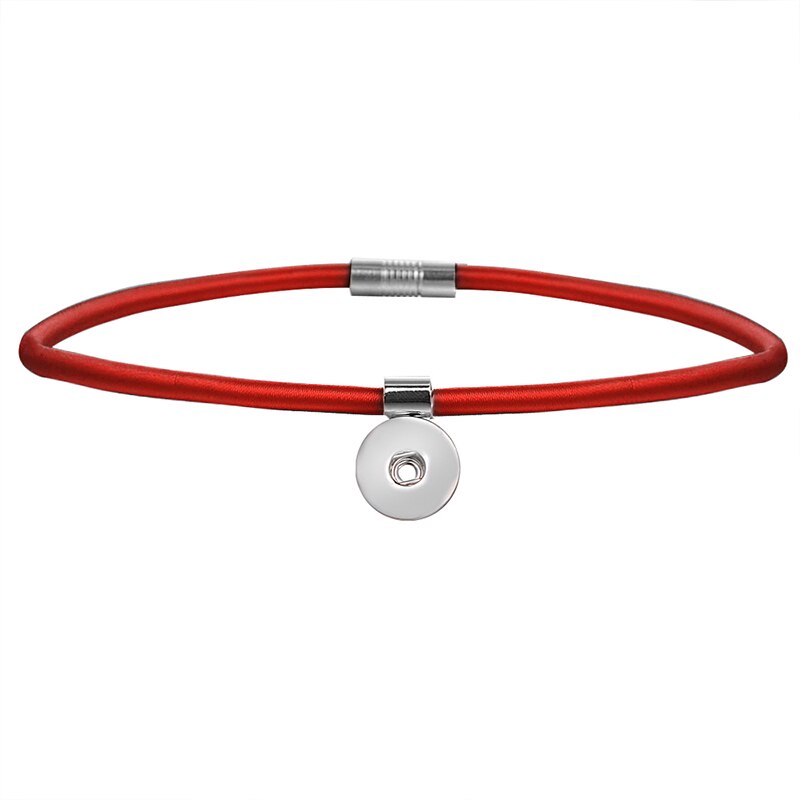 DJ0096 Mode Schoonheid snap Sieraden ketting kleurrijke Draaimomenten Magneet gesp 45 cm fit 18mm snap knoppen: Red