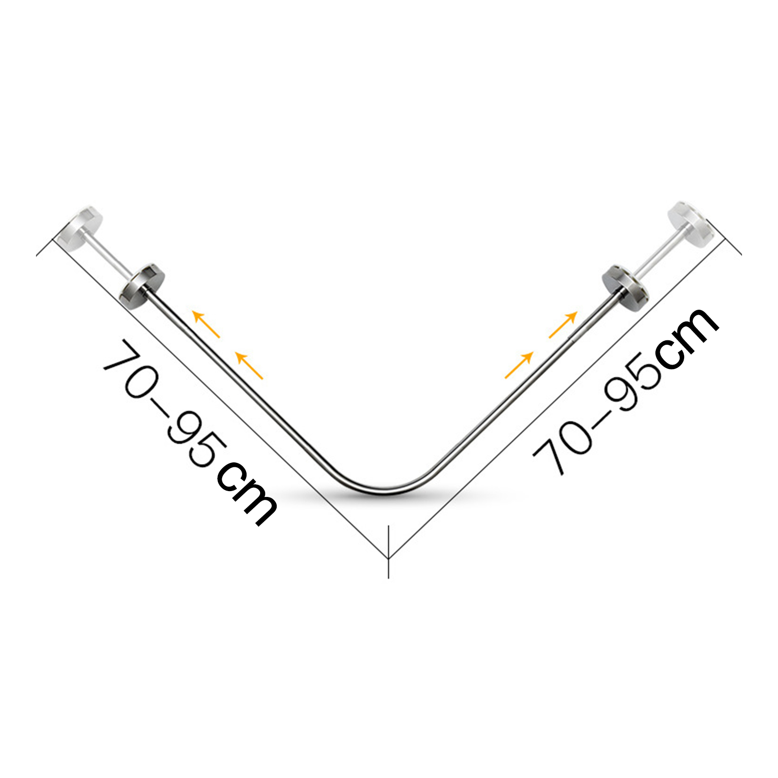 Bathroom Curved Shower Curtain Rod Without Punching l-Shaped Semi-u-Shaped Telescopic Shower Rod Stainless Steel Fan-shaped Rod