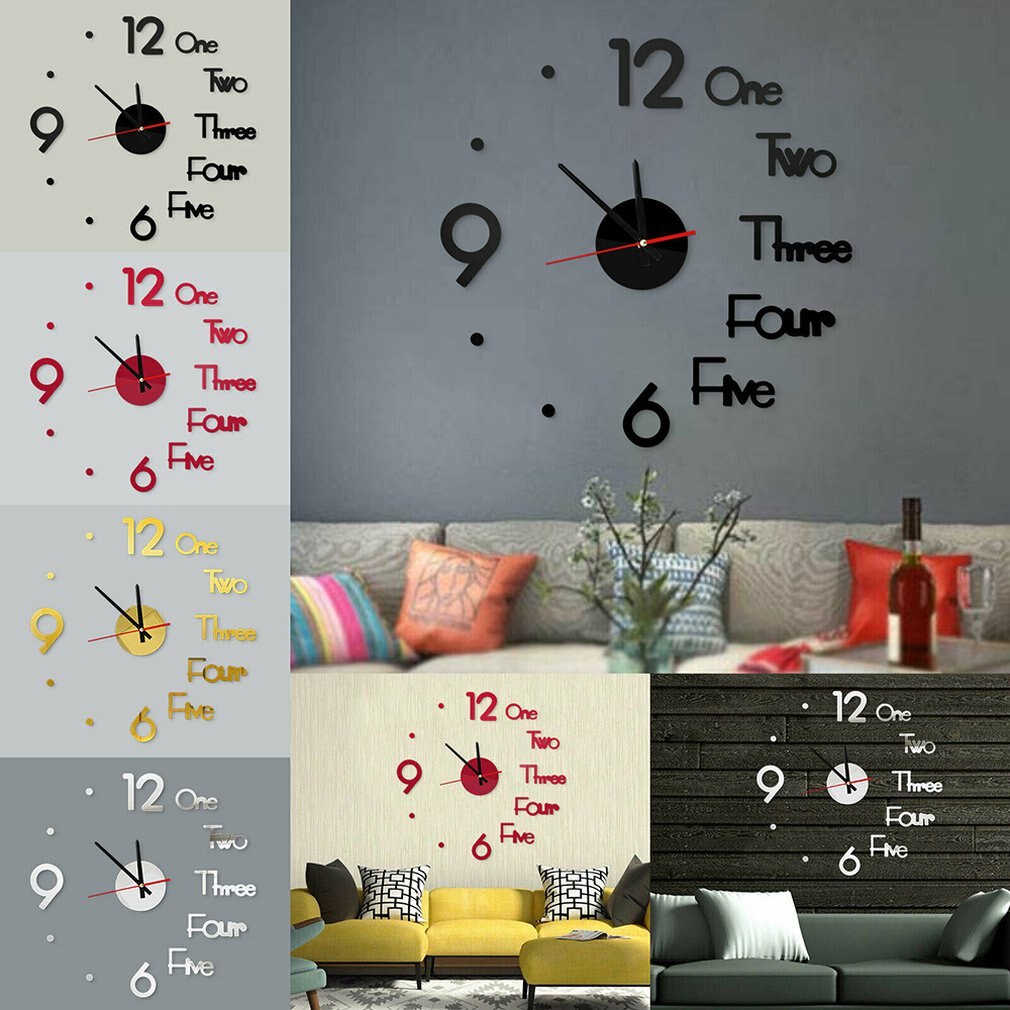 Große Wanduhr Große Uhr Aufkleber 3D Aufkleber Ziffern Diy Zauberstab Moderne Heimat Diy Zauberstab Moderne Wohnzimmer Dekoration