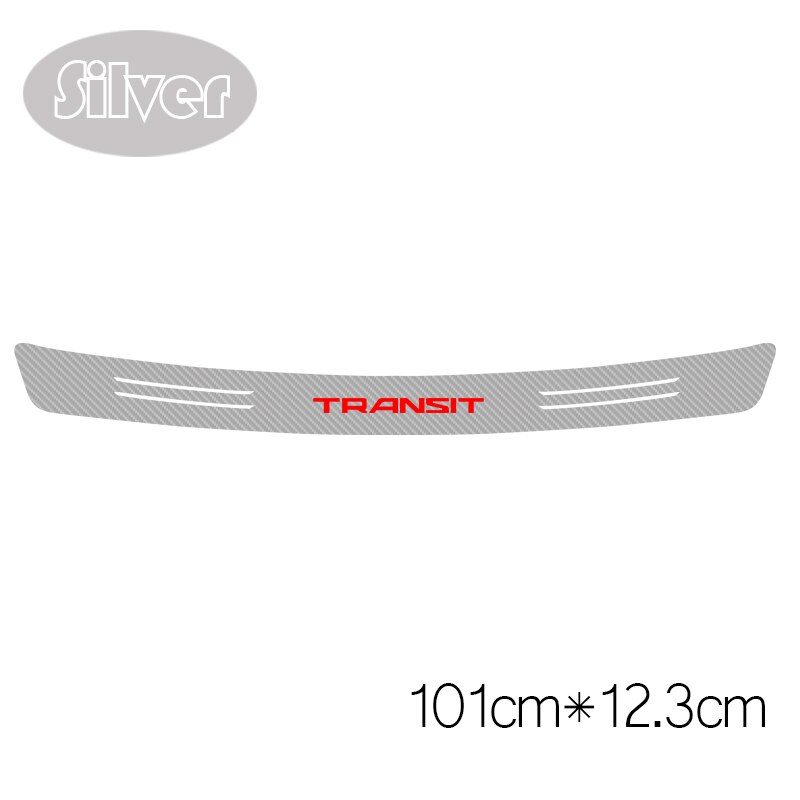 1 pièces voiture coffre Protection pare-chocs arrière décoration décalcomanie pour Ford transit Fiesta fusion ranger mondeo Mustang 3D Auto autocollant: 101CMx12.3CM silver