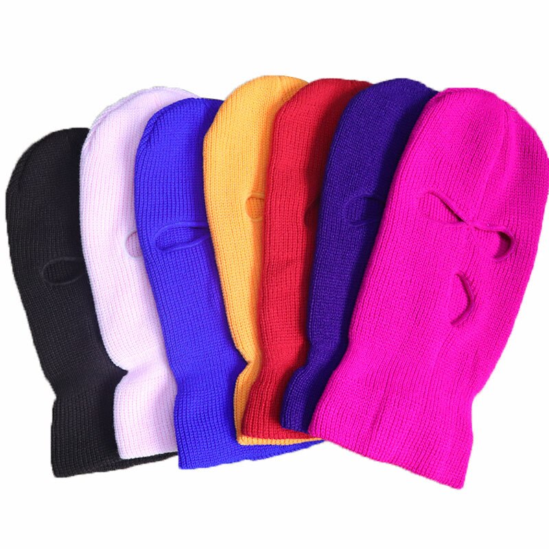 Sombreros clásicos de punto para hombre y mujer, gorros blancos cálidos para el invierno, Cosplay de CS Beanies informales, 3 agujeros, Unisex