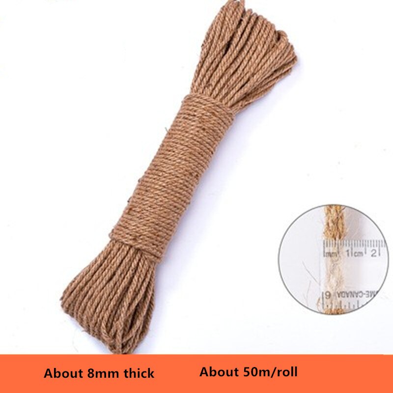 Jute Seil Schnur Seil handgefertigt Diy Farbe Material Seil Kindergarten Umwelt Dekoration Bündel retro Dicken Hanf Seil Leinen Rop: 8mmx50m
