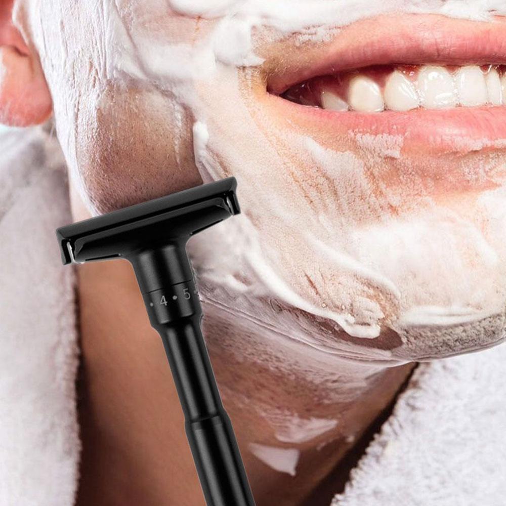 Justerbar sikkerhetshøvel dobbeltkant klassisk barbering for menn 1-6/9 hårfil til fjerning aggressive barberblader 5 it med mild  x0 o 0