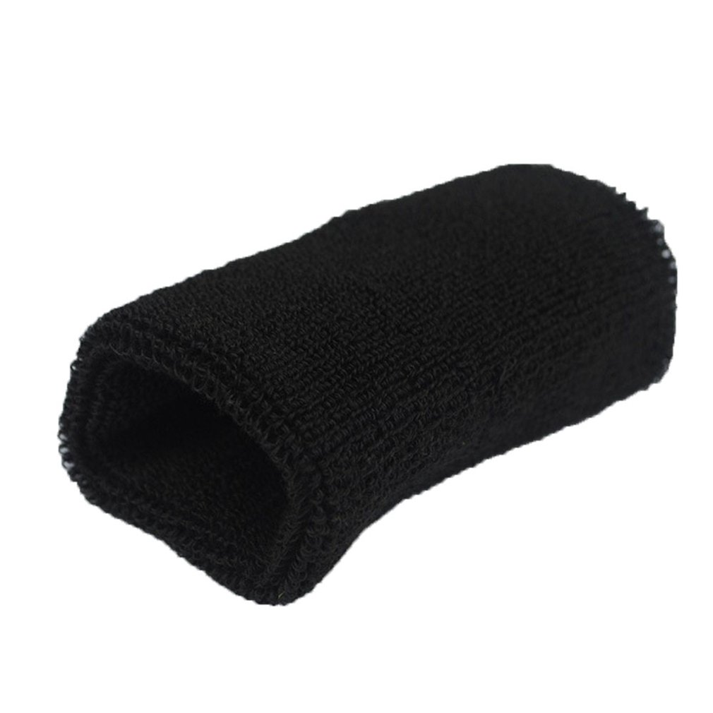 Unisex Badstof Katoen Zweetband Sport Pols Tennis Yoga Polsbandje Arm Zweet Absorberen Mouw Handdoek Band Bracers Pols Wrap: black