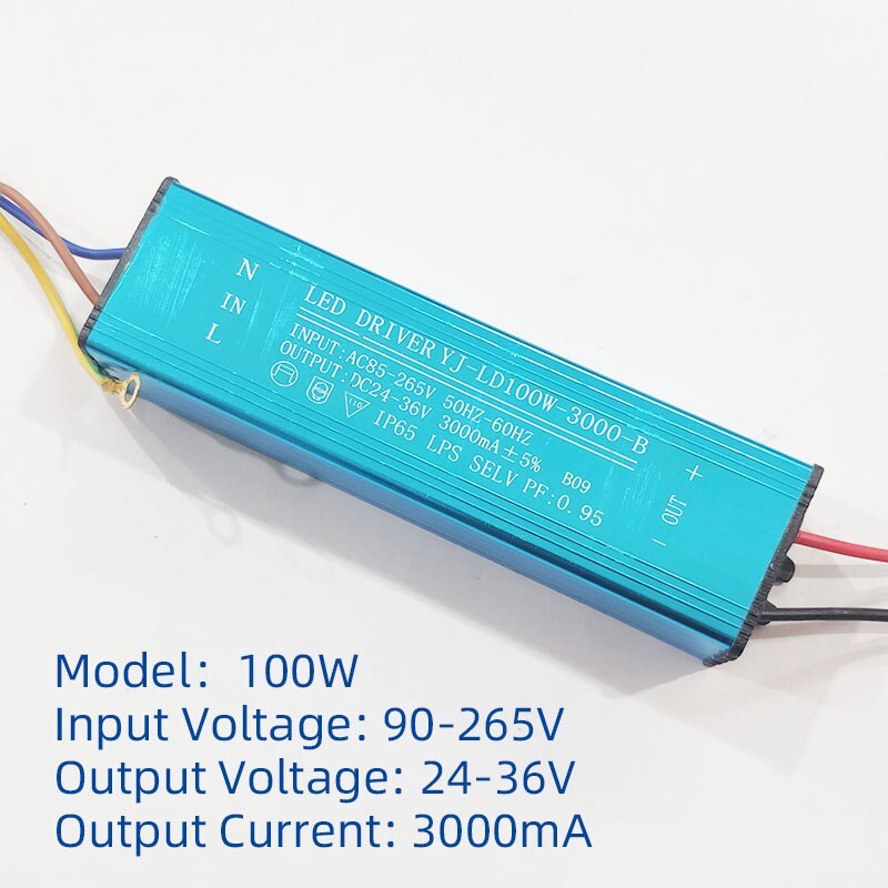 led driver power supply ballast AC85V-265V outdoor street lamp floodlight spotlight waterproof transformer 20W 30W 50W 70W 100W: PURPLE