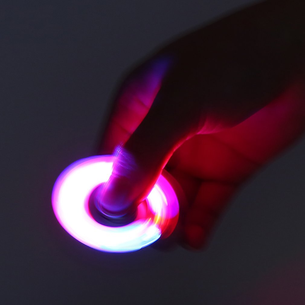 LED Colorful Triangle Flash Hand Spinner For ADHD Stress Out Autism Relief Rotation Long Time Plaything Spin Toy
