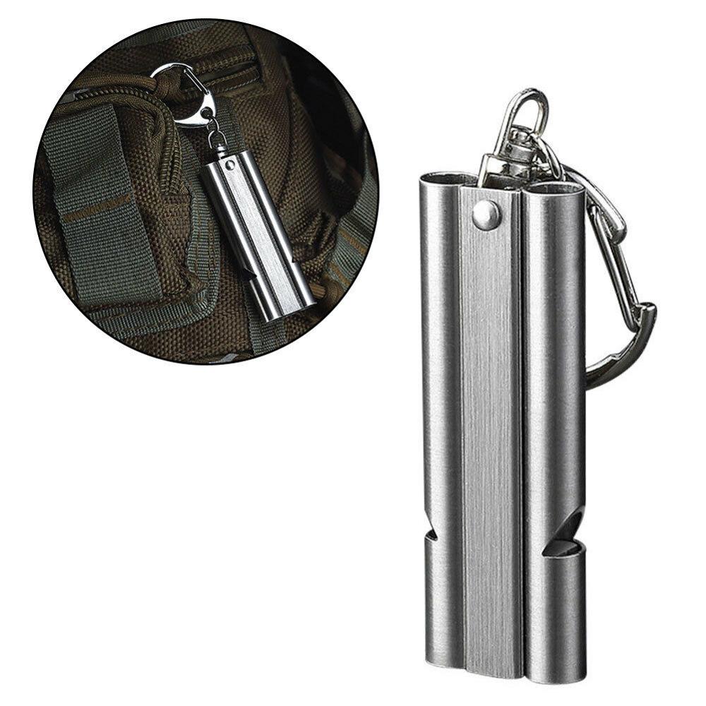 Sifflet en acier inoxydable SOS de survie de randonnée d'urgence de sauvetage de 120 décibels