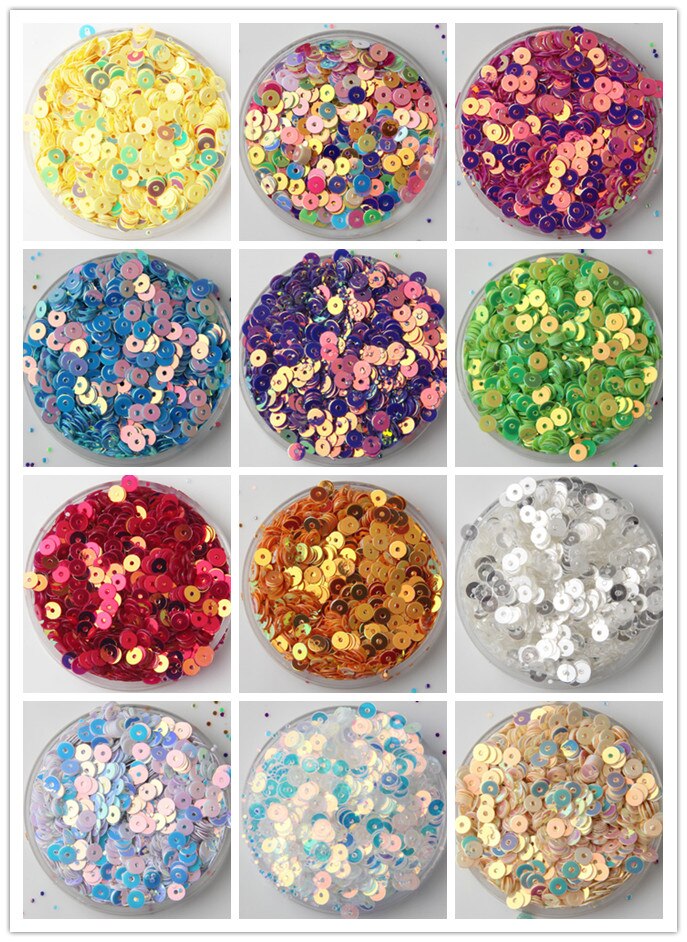 25g(1000 stuks ) 13 kleuren 4mm gouden briljante losse pailletten veelkleurige ronde pailletten diy accessoires glitter voor kleding