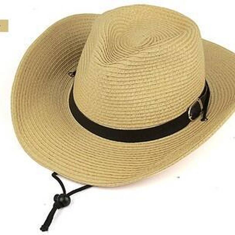 Mannen Western Cowboy Hoeden Opvouwbare Anti-Plundering Strooien Hoed Strand Zonnehoed Grote Rand Hoed Zomer hoed: 5
