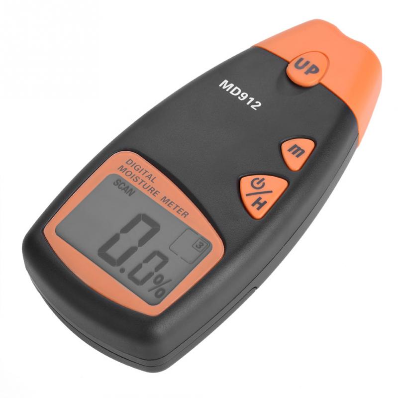 Higrómetro de madera MD912 con pantalla Digital LCD, papel de 2/4 Pines, medidor de humedad de algodón, medidor de contenido de agua, Detector de humedad de madera