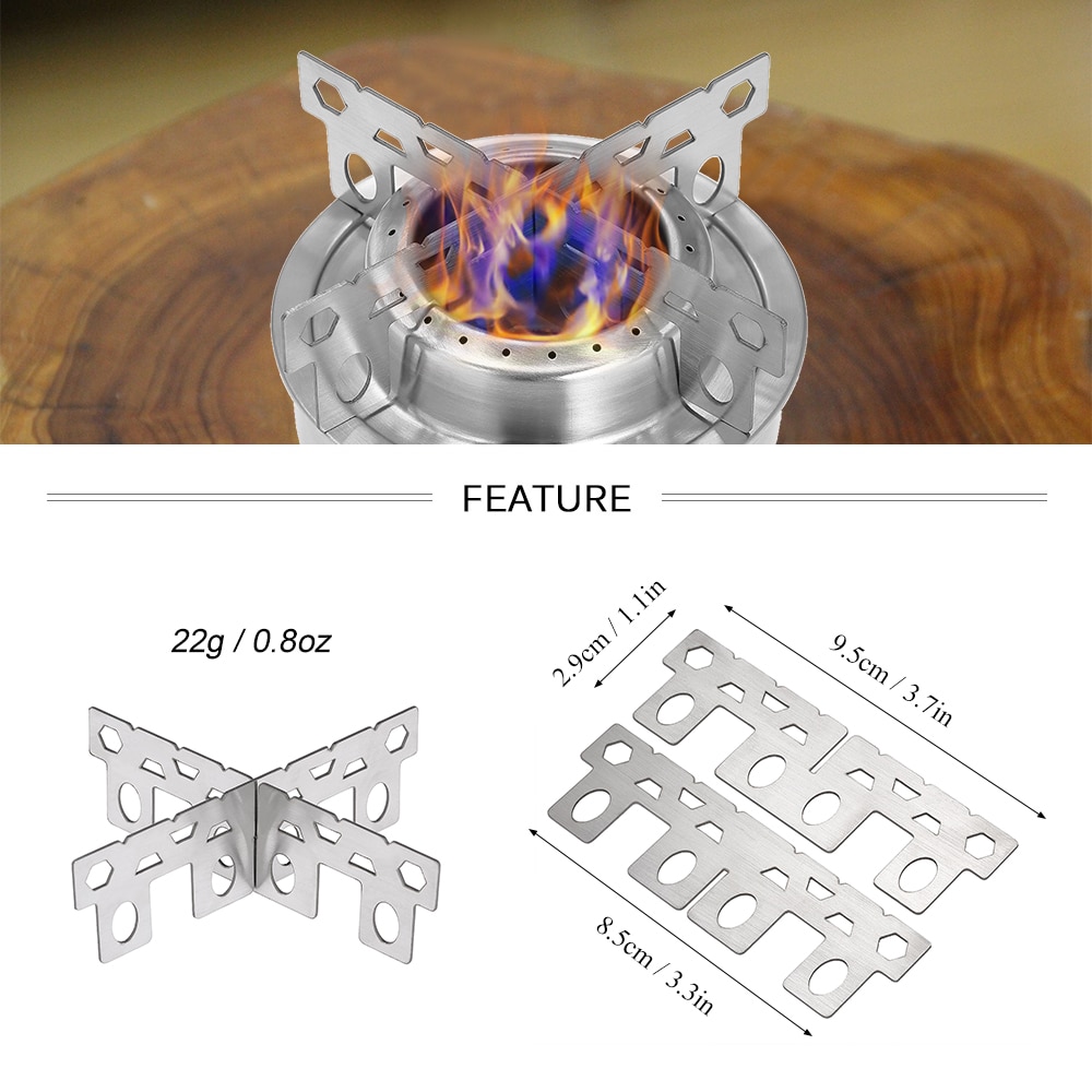 Mini estufa de aluminio Lixada para acampar al aire libre, artículos de cocina portátil para senderismo y mochilero, cocina de Picnic con tapa